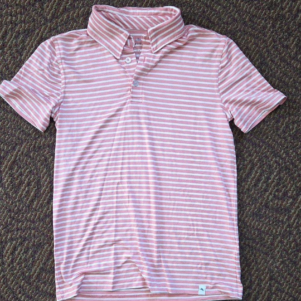 Tommy Bahama Light Pink Striped Polo Shirt